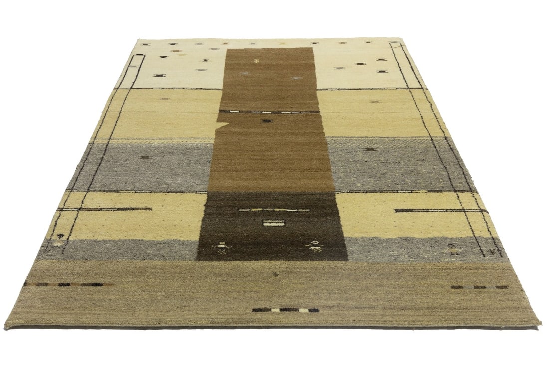 Multicolored Tribal 5'2X7'5 Indo-Gabbeh Oriental Rug - 3