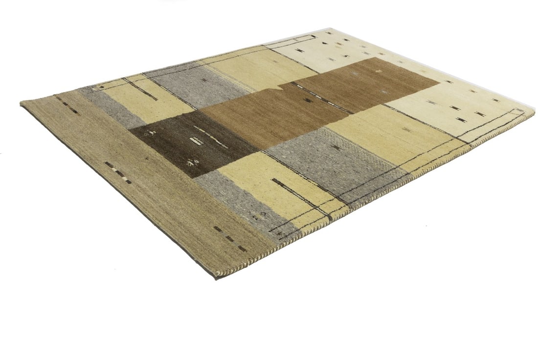 Multicolored Tribal 5'2X7'5 Indo-Gabbeh Oriental Rug - 4