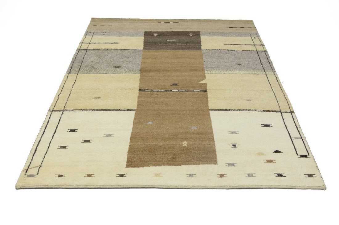 Multicolored Tribal 5'2X7'5 Indo-Gabbeh Oriental Rug - 5