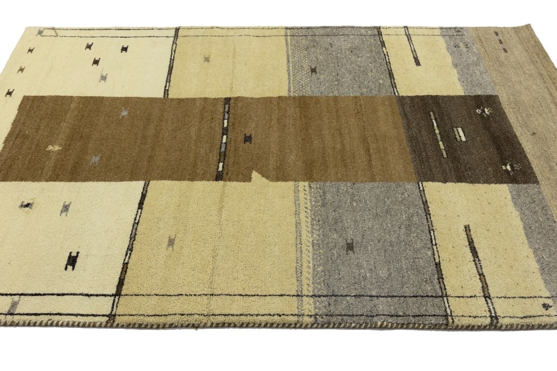 Multicolored Tribal 5'2X7'5 Indo-Gabbeh Oriental Rug - 8
