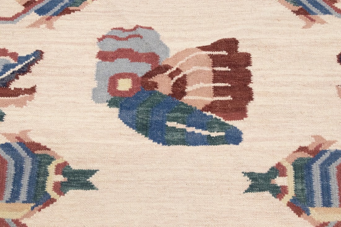Floral Dhurrie 7X7 Chinese Oriental Round Rug - 9