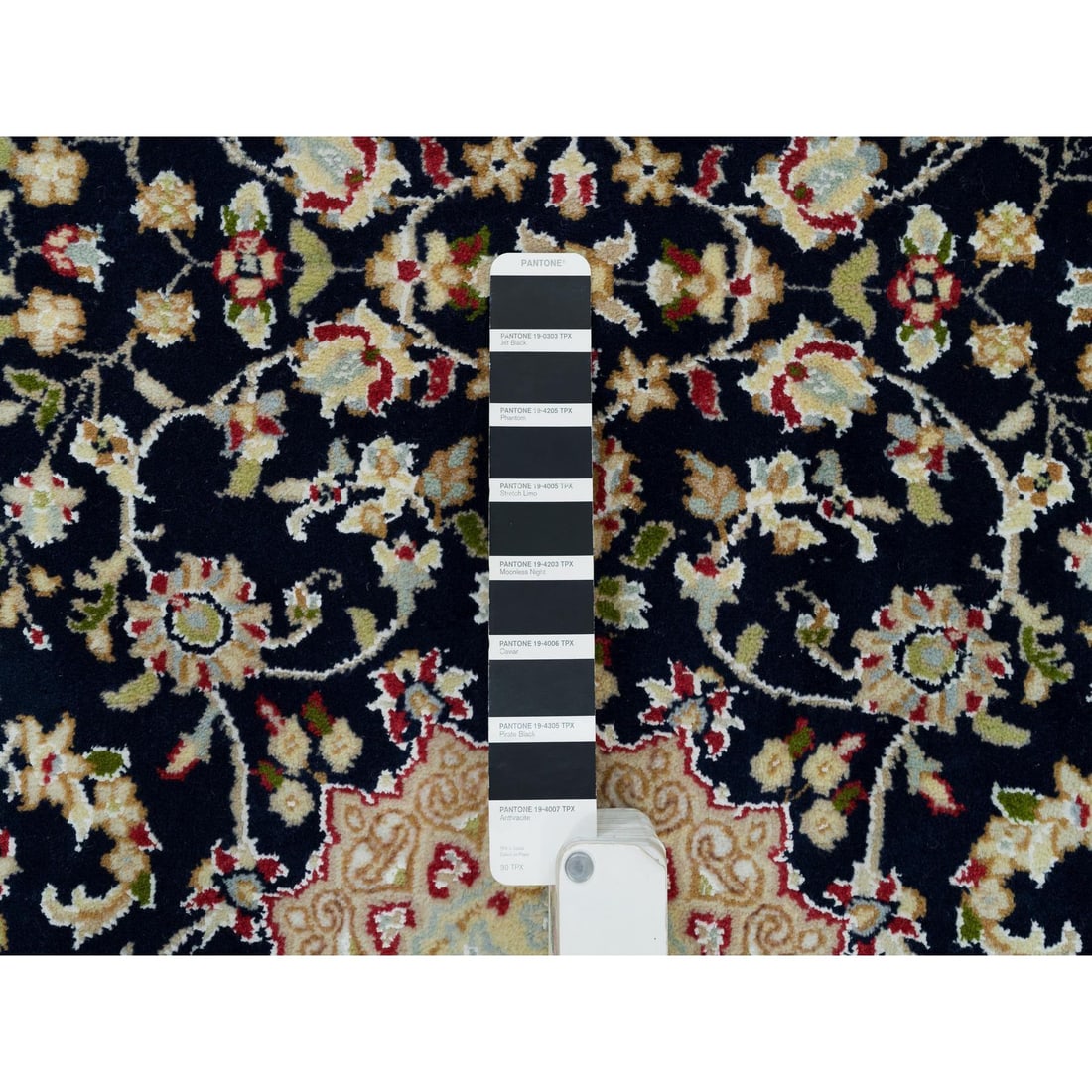 Midnight Blue, Nain Design, 250 KPSI, Wool Hand Knotted XL Runner Rug - 4