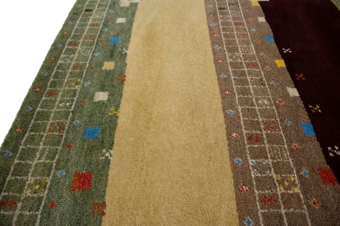 Multicolored Tribal 5X8 Indo-Gabbeh Oriental Rug - 12