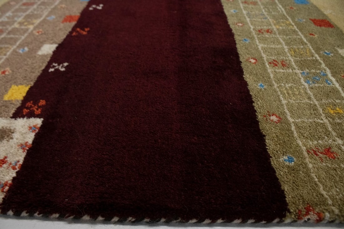 Multicolored Tribal 5X8 Indo-Gabbeh Oriental Rug - 8