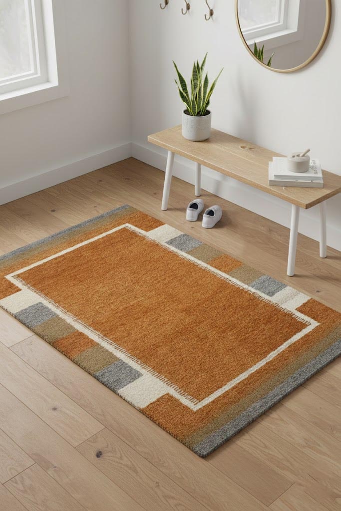 Rust Orange Tribal 4X6 Indo-Gabbeh Oriental Rug - 2