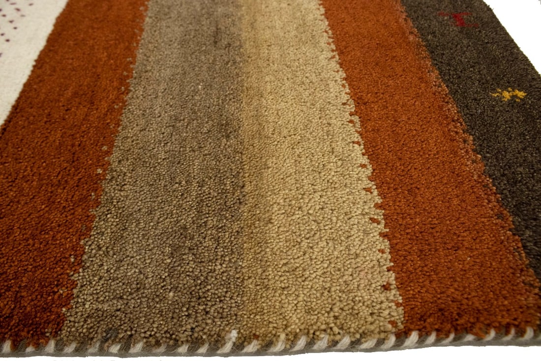 Multicolored Tribal 4X6 Indo-Gabbeh Oriental Rug - 10