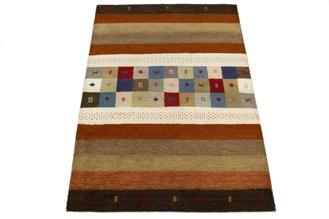 Multicolored Tribal 4X6 Indo-Gabbeh Oriental Rug - 3