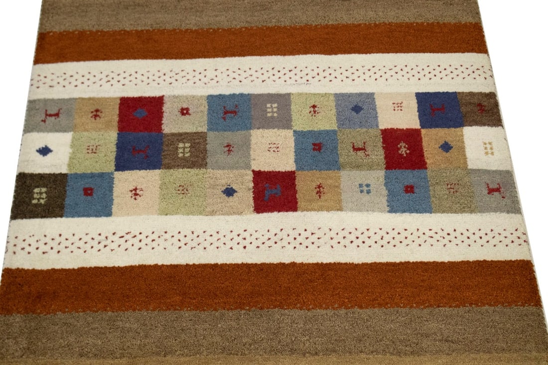 Multicolored Tribal 4X6 Indo-Gabbeh Oriental Rug - 4