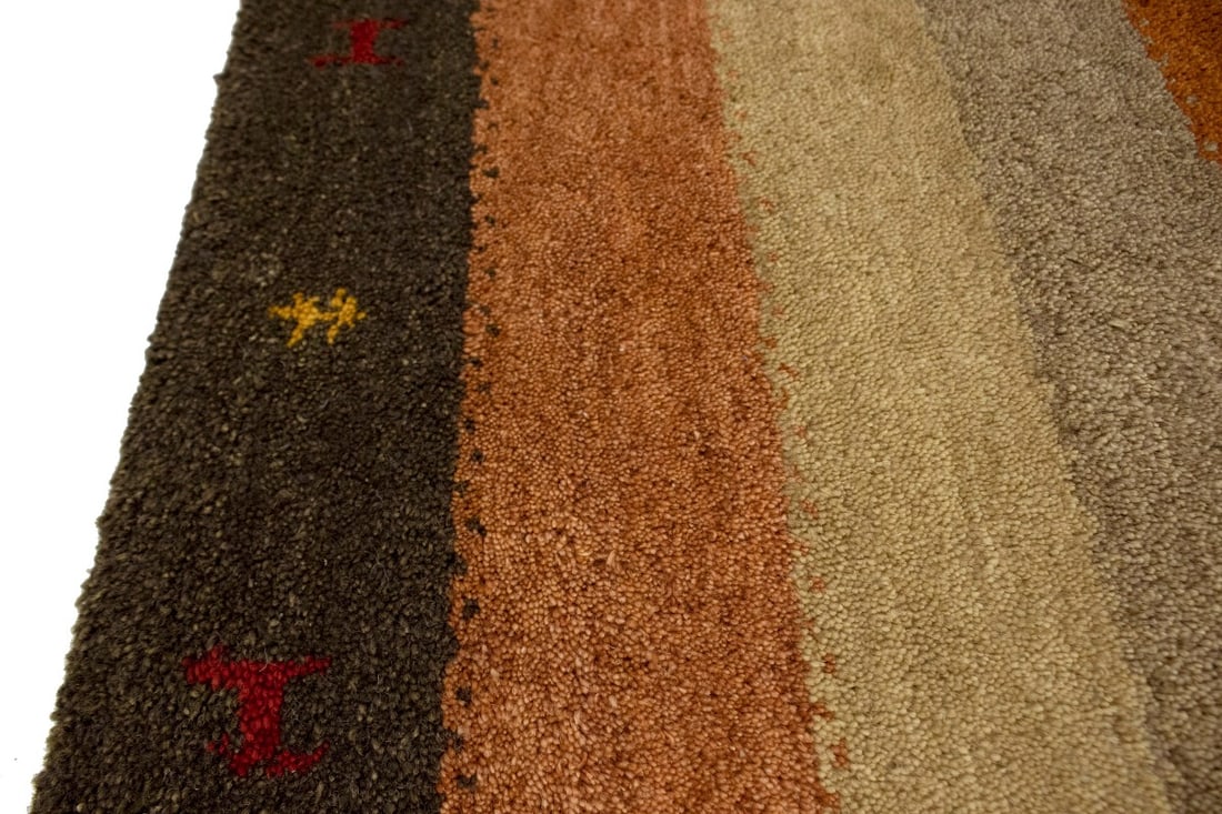 Multicolored Tribal 4X6 Indo-Gabbeh Oriental Rug - 9