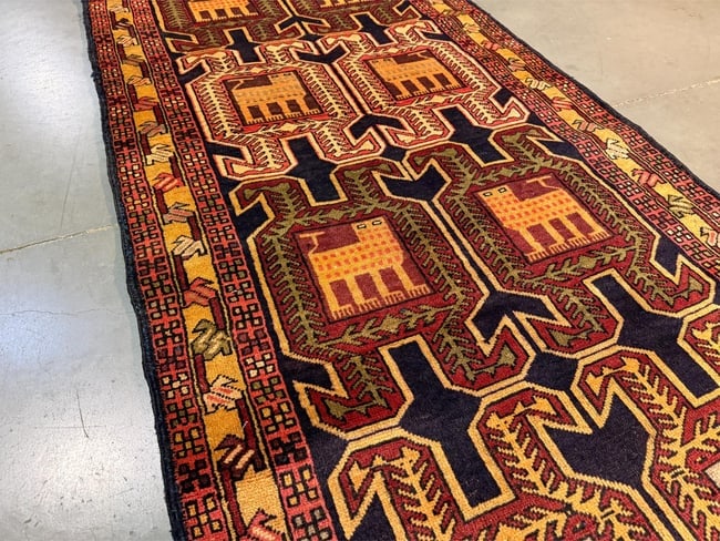 Stunning Persian Hamedan Rug 3.6x9.7 - 3