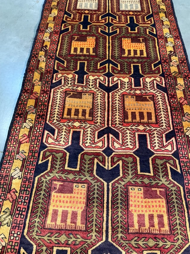 Stunning Persian Hamedan Rug 3.6x9.7 - 5