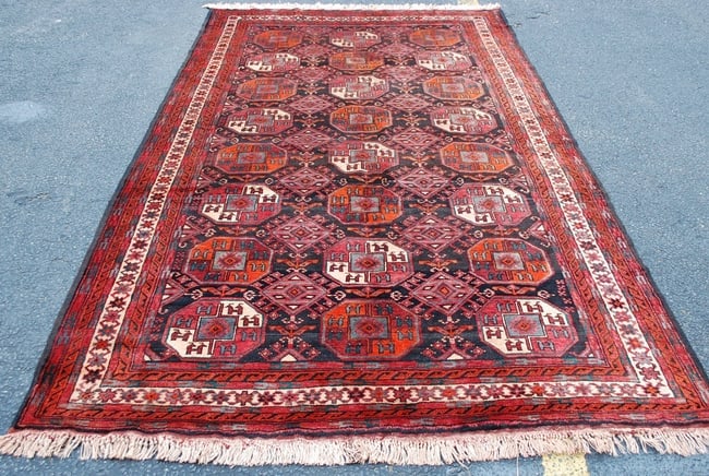 TURKOMAN RUG 5.6x9.10: Title:TURKOMAN RUG 5.6x9.10 Description:ANTIQUE SUPER DETAILED TURKOMAN ERSARI MAIN RUG .with a size of 5' 6" x 9' 10" ..all natural Wool woven on wool foundation ..Colors in this beauty include
