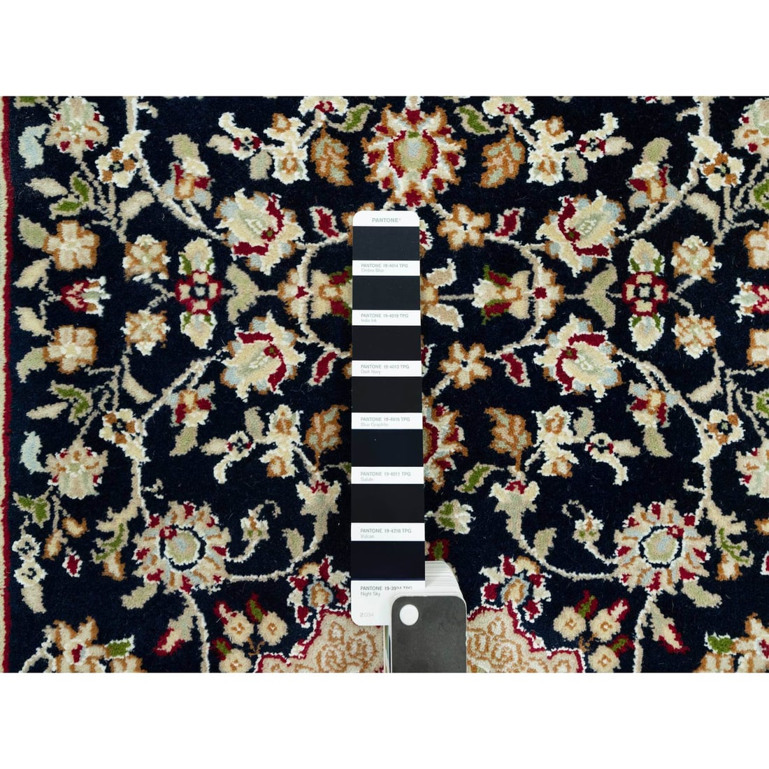 Blue Hand Knotted Central Medallion Nain Wool XL Runner Oriental Rug - 4