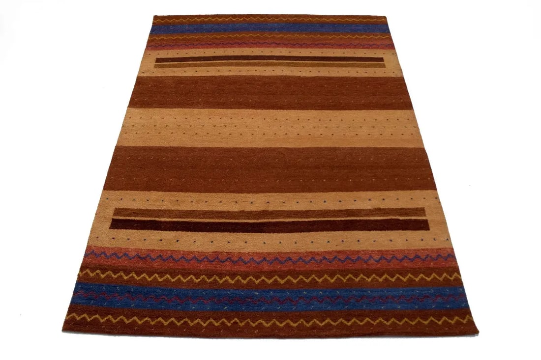 Multicolored Tribal Stripes 7X10 Indo Gabbeh Oriental Rug - 12