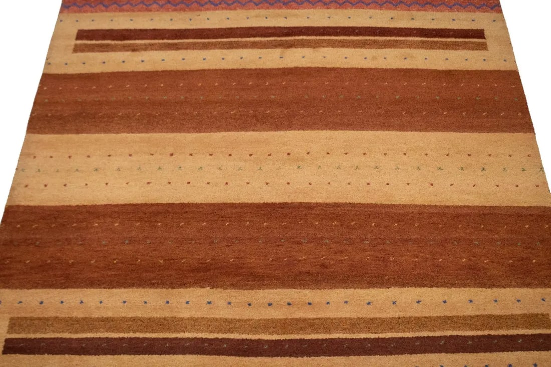 Multicolored Tribal Stripes 7X10 Indo Gabbeh Oriental Rug - 4