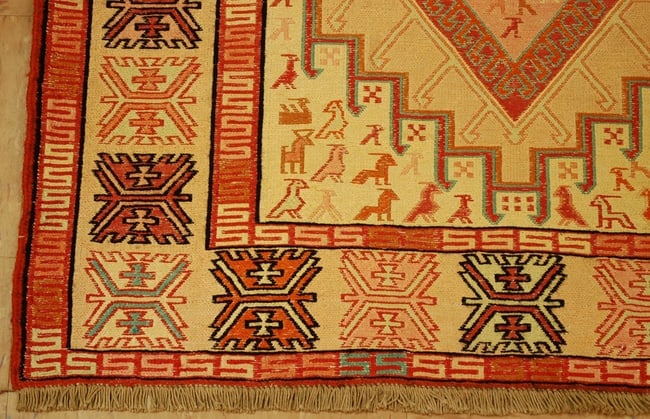 CAUCASIAN SOUMAK KILIM RUG 2'6" x3'4" - 2