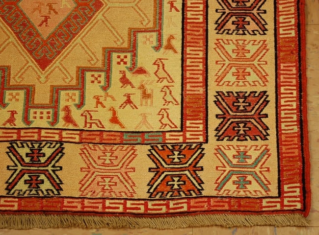 CAUCASIAN SOUMAK KILIM RUG 2'6" x3'4" - 3