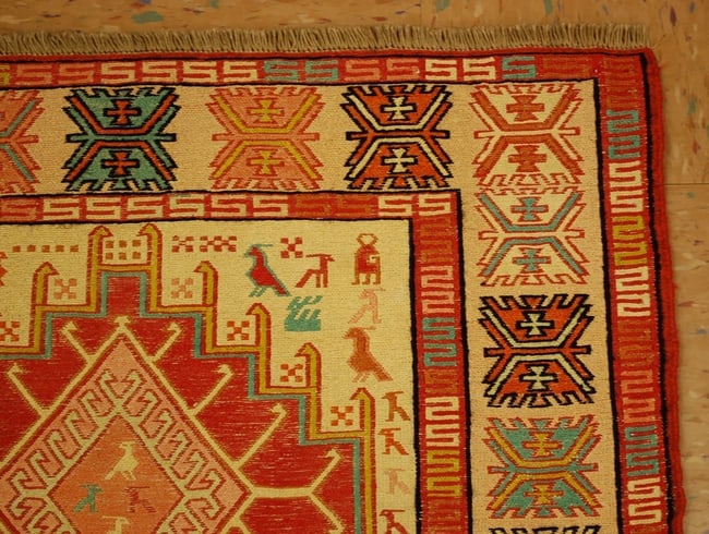 CAUCASIAN SOUMAK KILIM RUG 2'6" x3'4" - 4