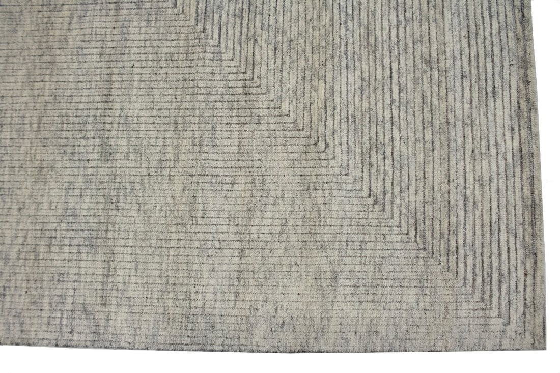 Cream Geometric 8X10 Oriental Modern Rug - 10