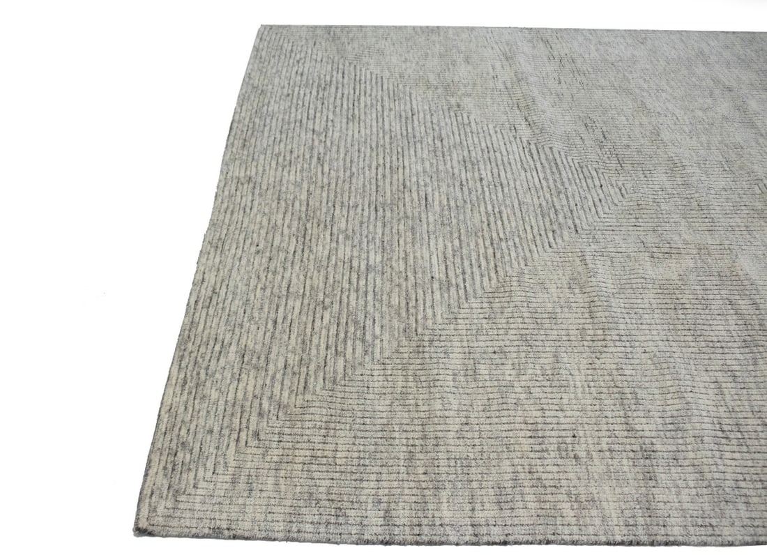 Cream Geometric 8X10 Oriental Modern Rug - 11