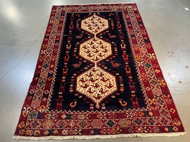 Unique Persian Afshar Rug 4.3x6.2 (1 of 10)