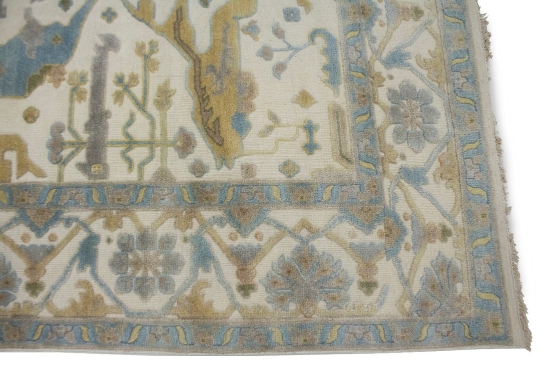 Cream Floral Traditional 8X10 Casual Oushak Oriental Rug - 11
