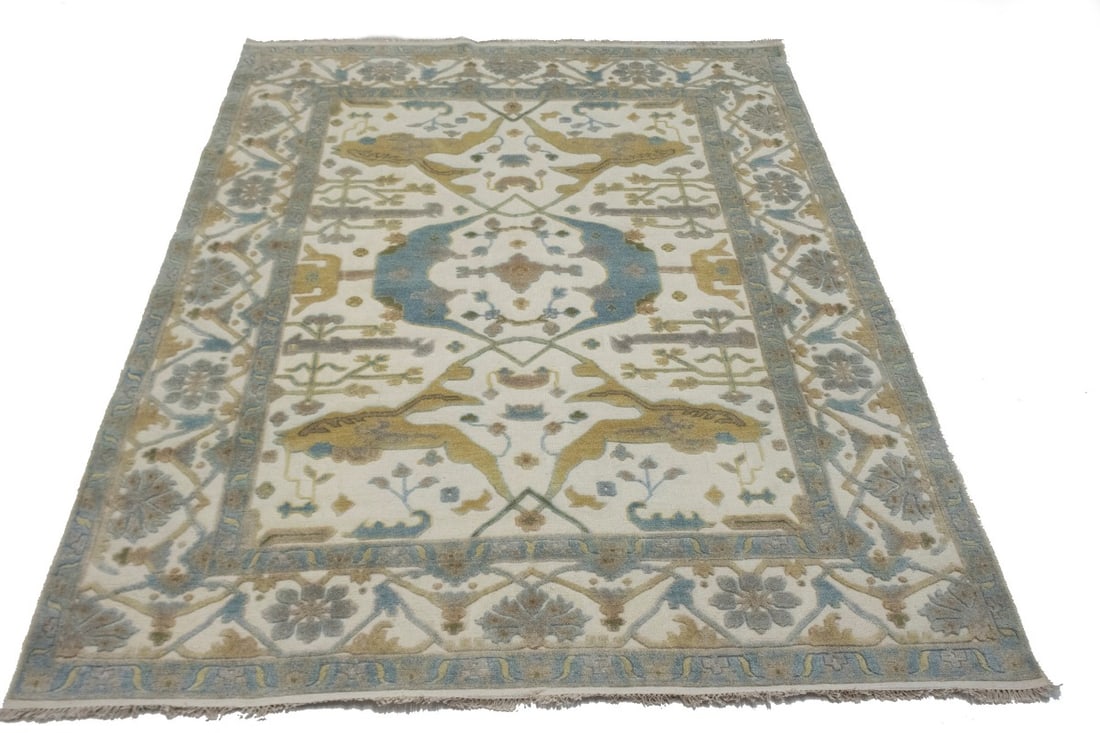 Cream Floral Traditional 8X10 Casual Oushak Oriental Rug - 15