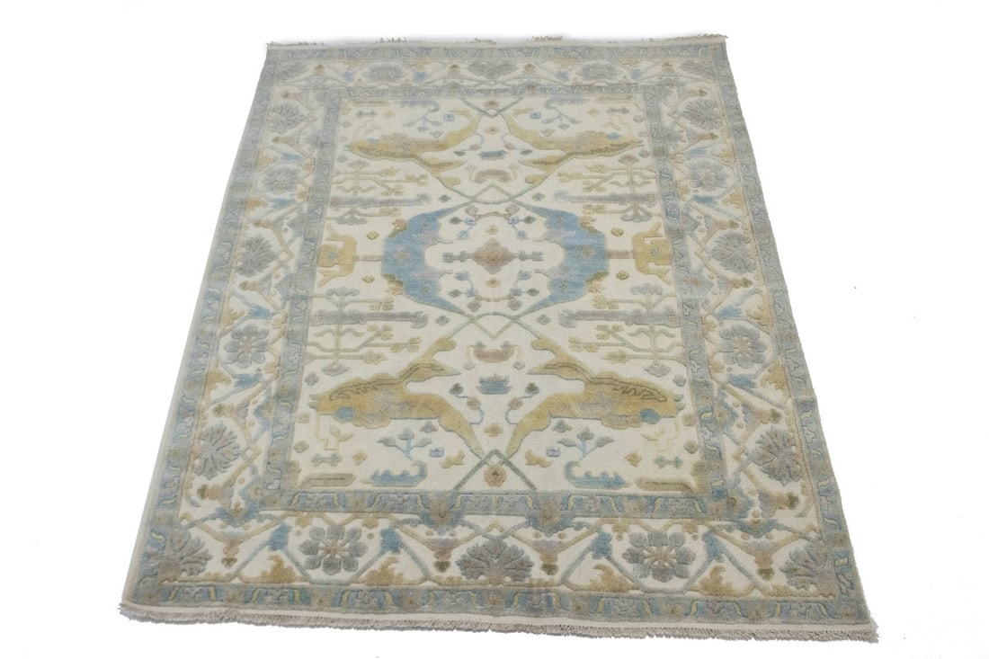 Cream Floral Traditional 8X10 Casual Oushak Oriental Rug - 3