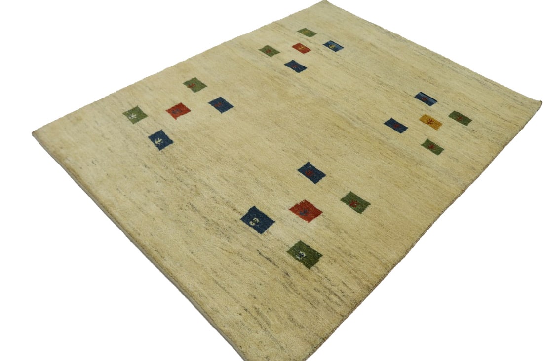 Begie Tribal 5X7 Gabbeh Persian Rug - 13