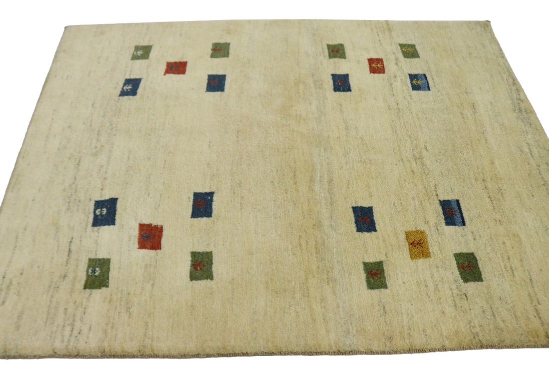Begie Tribal 5X7 Gabbeh Persian Rug - 6
