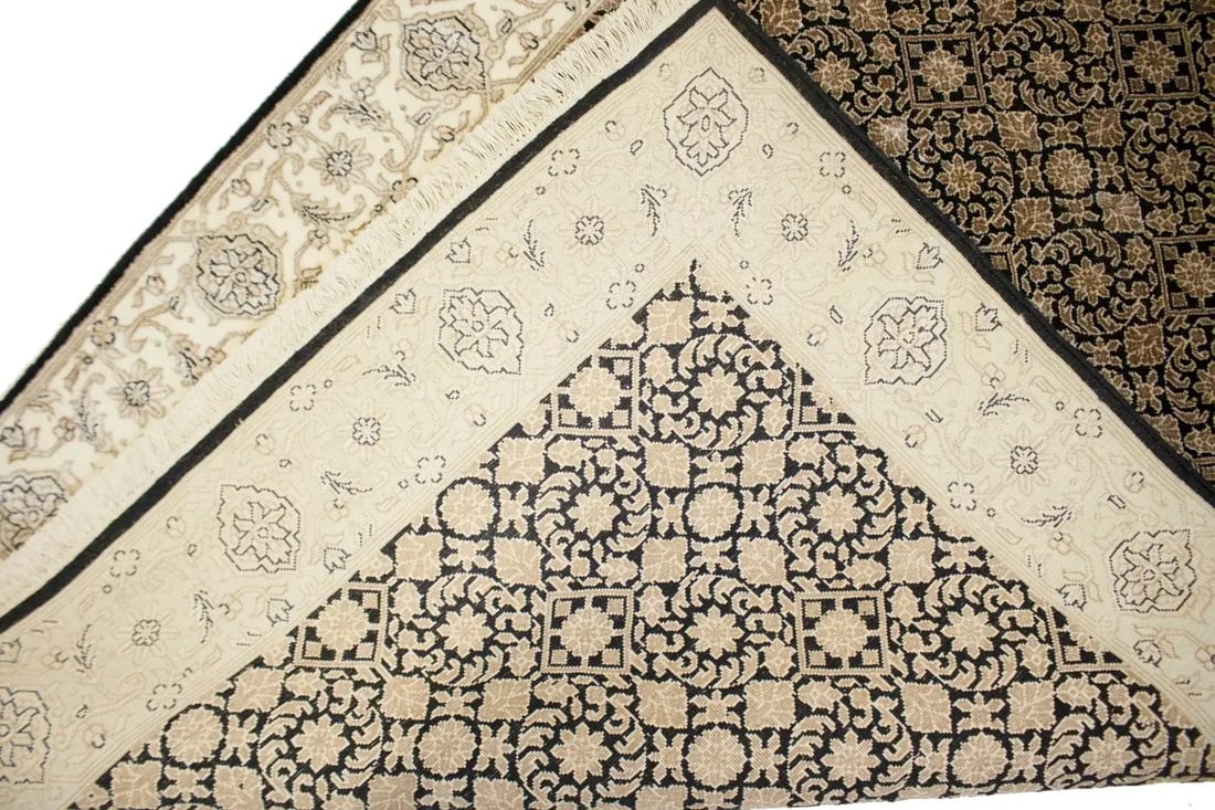Black Floral Extra Fine 4X6 Herati Oriental Rug - 13
