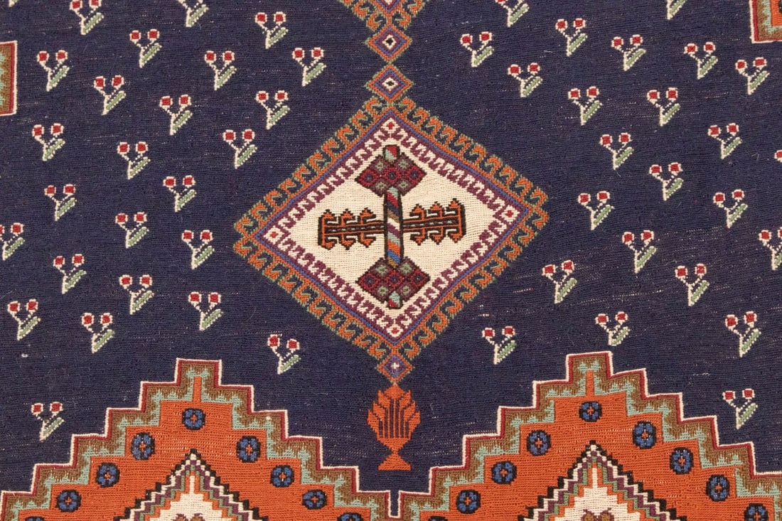 Plum Tribal 4X7 Sumak Persian Rug - 9