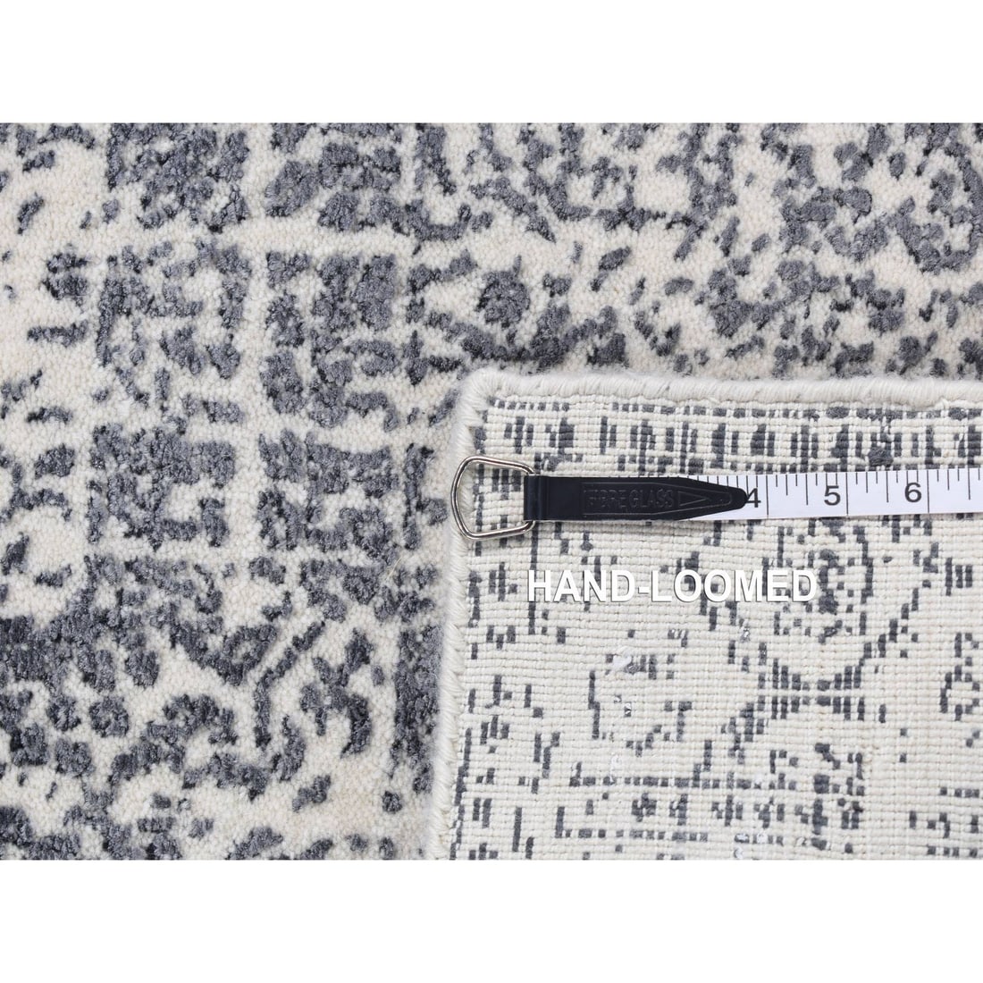 Ivory, Hand Loomed, Wool and Art Silk, Mamluk Design, Runner Rug - 7
