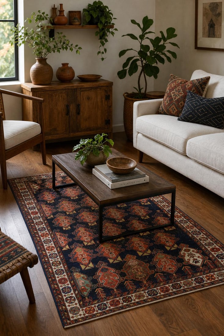 Pre-1900 Antque Bakhtiari Persian Wool Rug 5x7 - 2