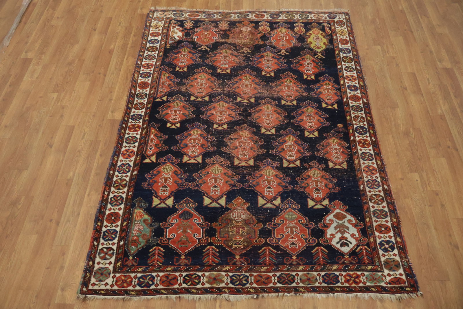 Pre-1900 Antque Bakhtiari Persian Wool Rug 5x7 - 3
