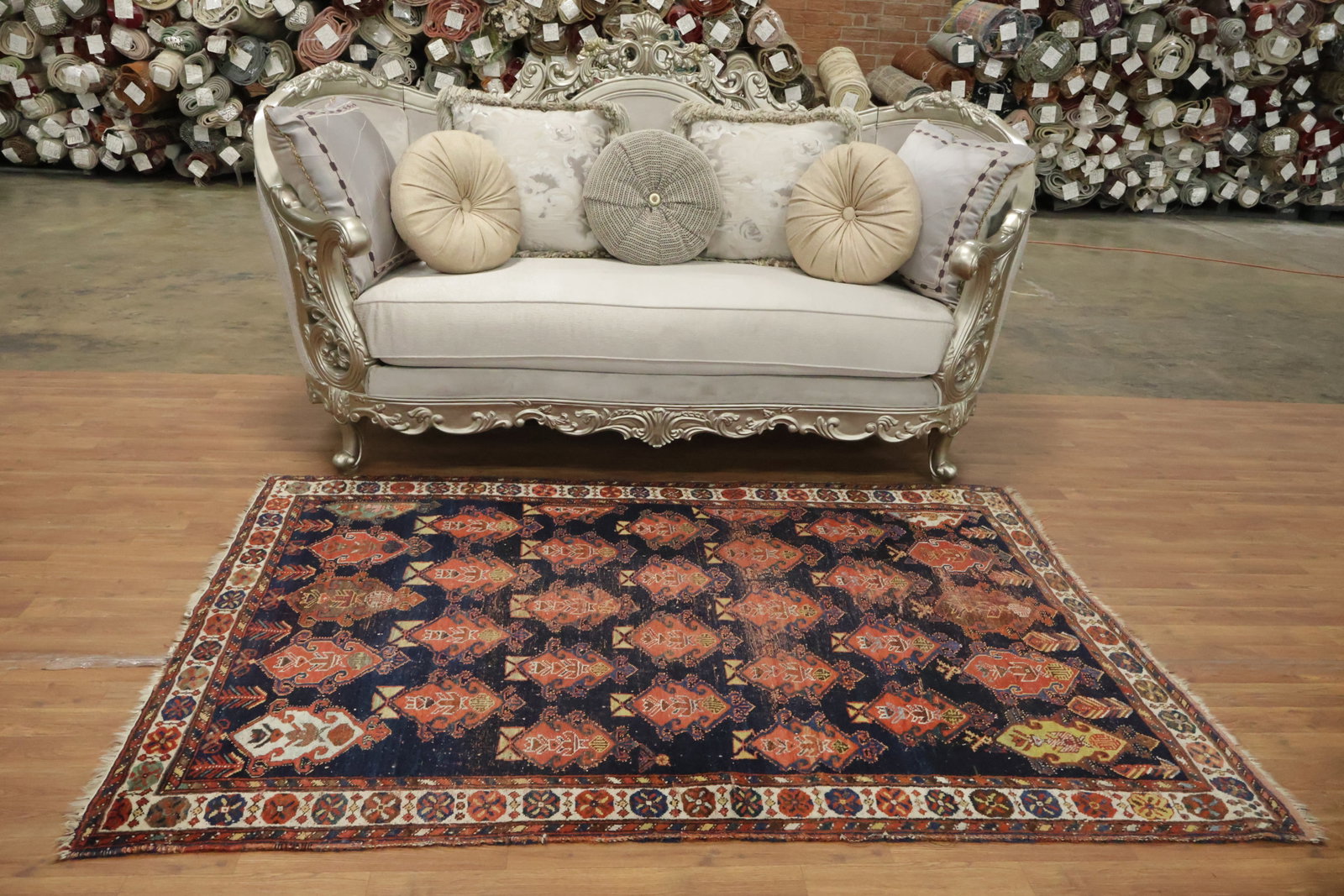 Pre-1900 Antque Bakhtiari Persian Wool Rug 5x7 - 4