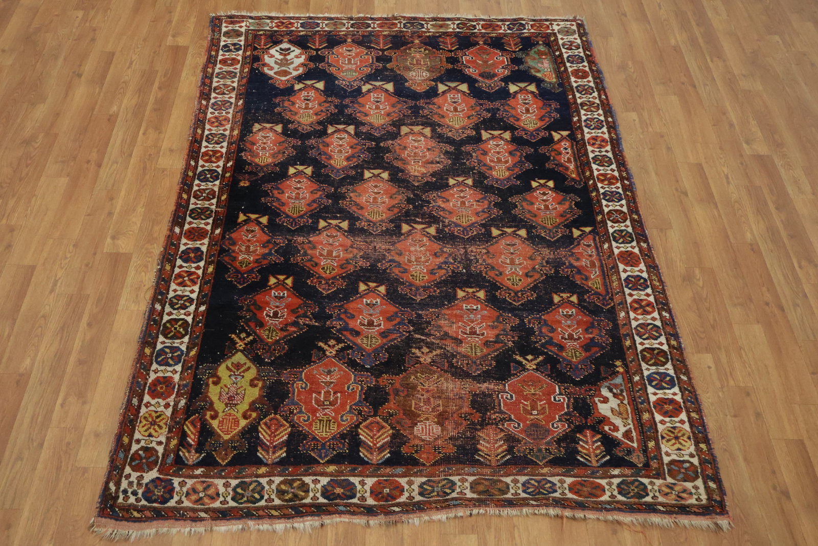 Pre-1900 Antque Bakhtiari Persian Wool Rug 5x7 - 5