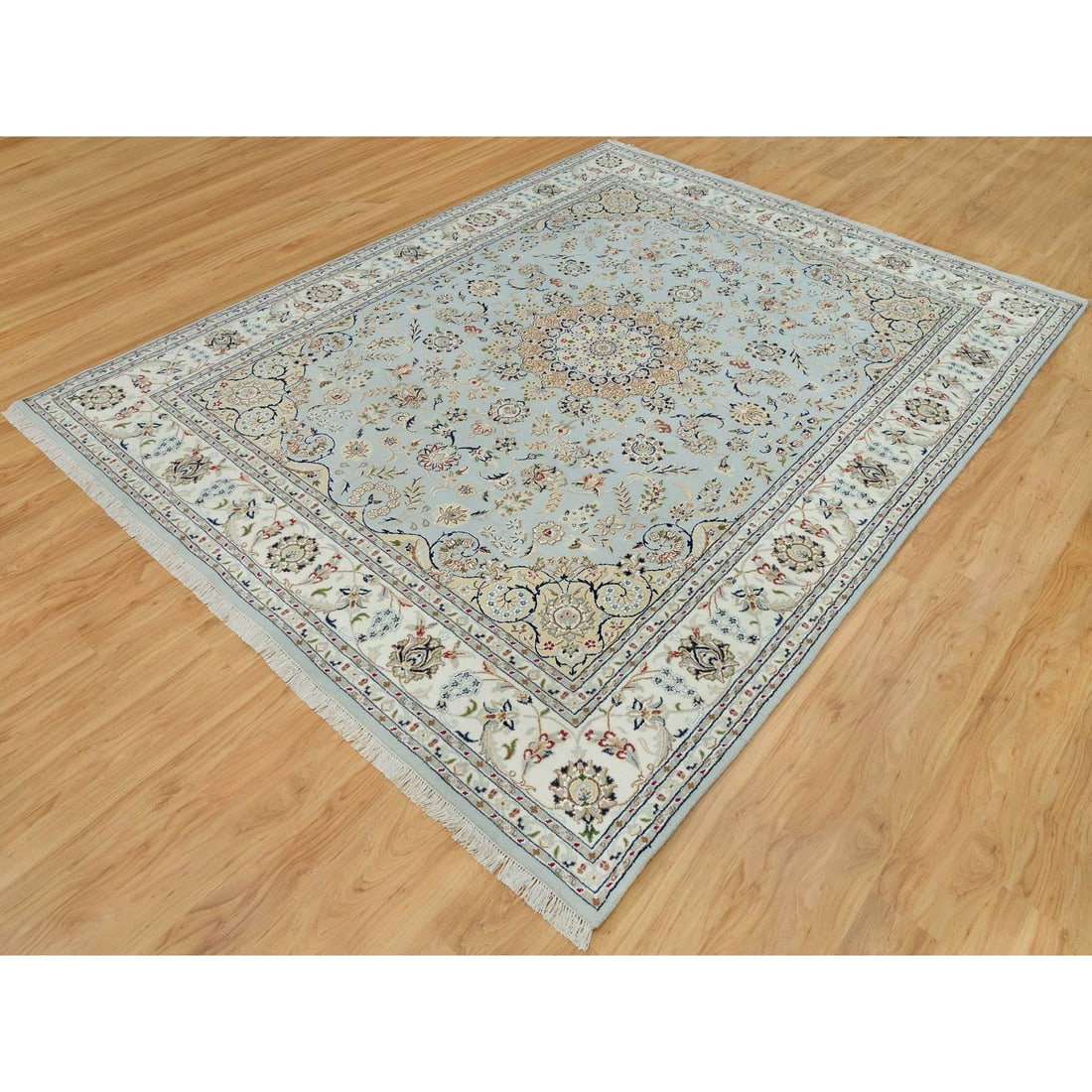 Celeste Blue, 250 KPSI, Nain with Floral Pattern - 3