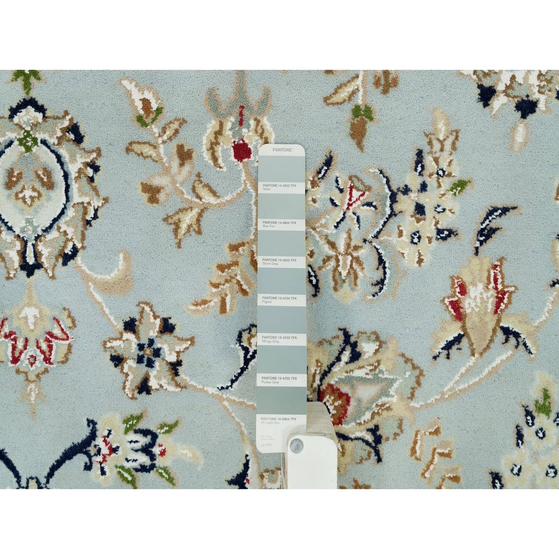 Celeste Blue, 250 KPSI, Nain with Floral Pattern - 7