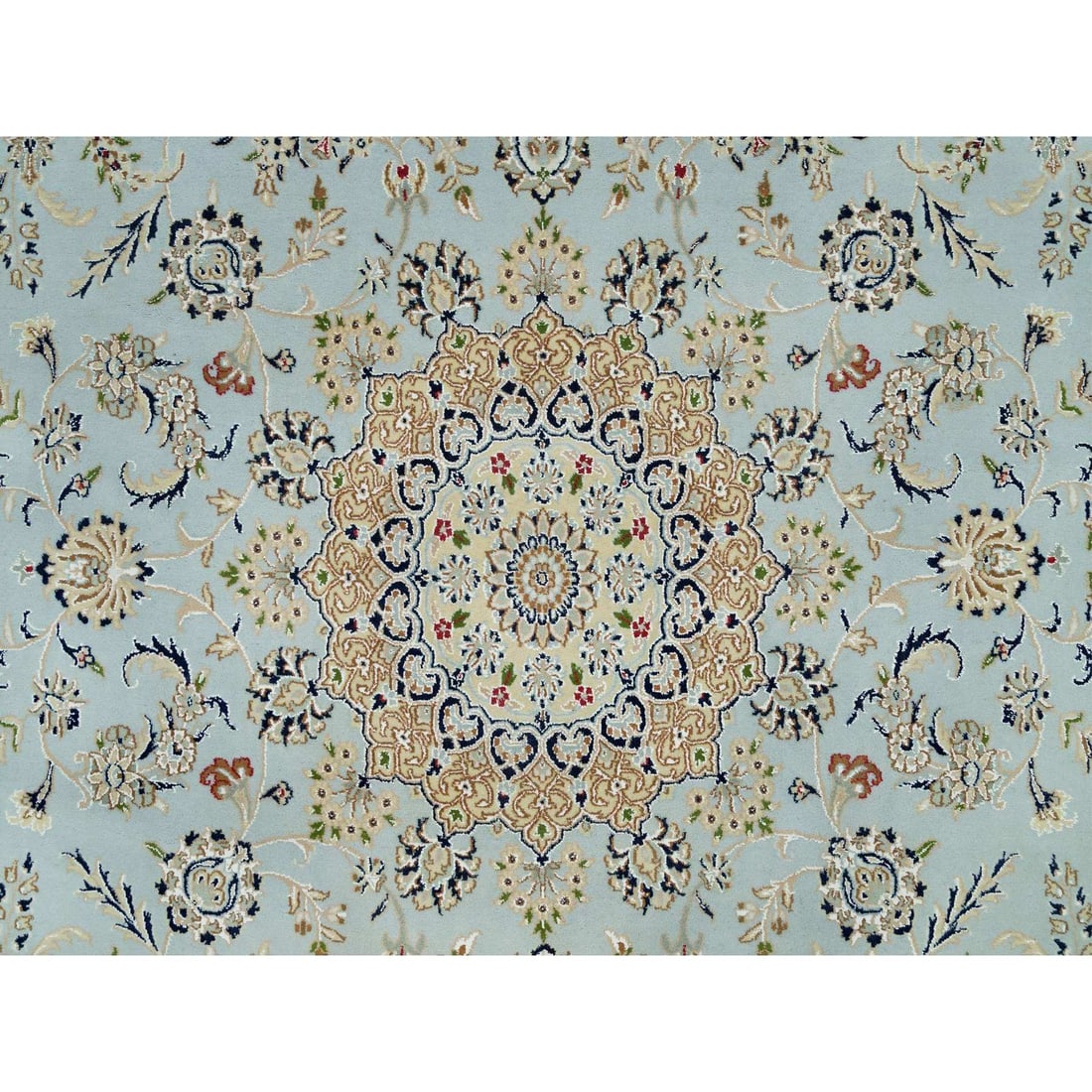 Celeste Blue, 250 KPSI, Nain with Floral Pattern - 8