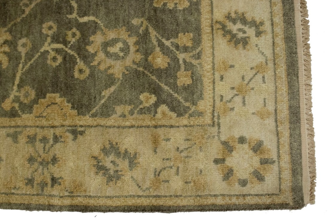Warm Stone Floral 4X6 Oushak Chobi Oriental Rug - 7