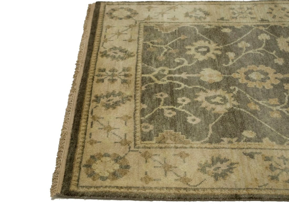Warm Stone Floral 4X6 Oushak Chobi Oriental Rug - 9