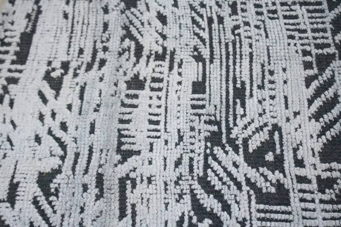 Dark Gray Geometric 8X10 Oriental Modern Rug - 11
