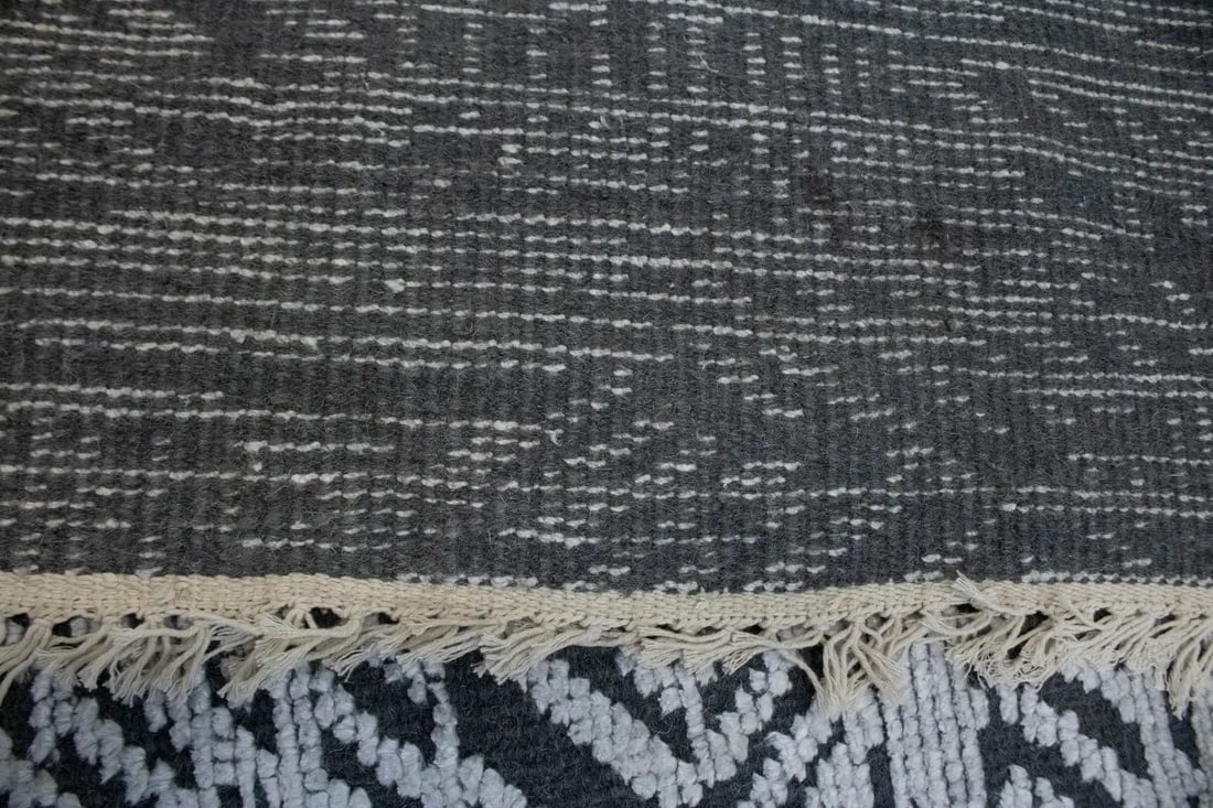 Dark Gray Geometric 8X10 Oriental Modern Rug - 14