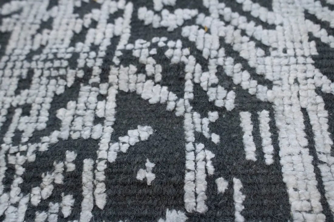 Dark Gray Geometric 8X10 Oriental Modern Rug - 7
