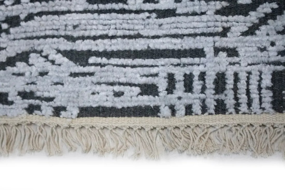 Dark Gray Geometric 8X10 Oriental Modern Rug - 9