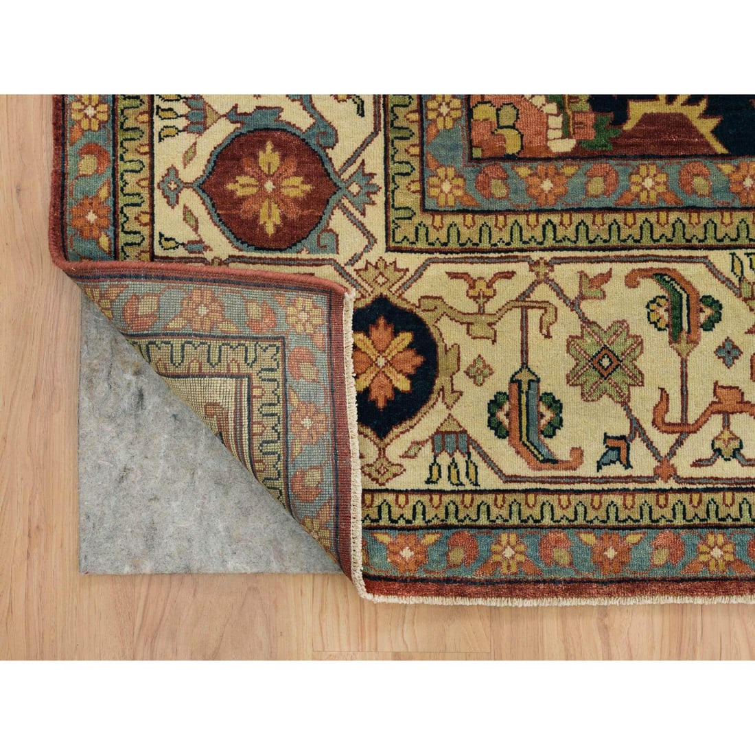 Red Heriz Re-Creation Organic Wool Hand Knotted Oversize Oriental Rug - 4