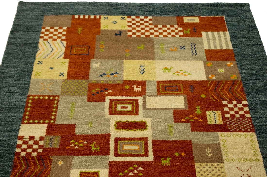 Multicolored Tribal 6X8 Indo-Gabbeh Oriental Rug - 4