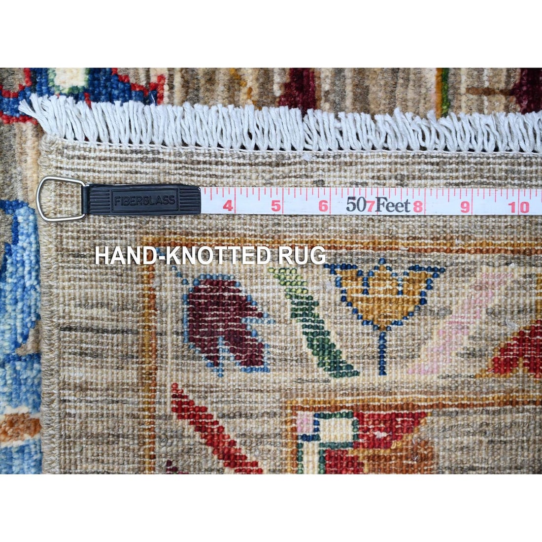 Storm Gray Hand Knotted Sultani Floral Pattern Soft Wool Oriental Rug - 11