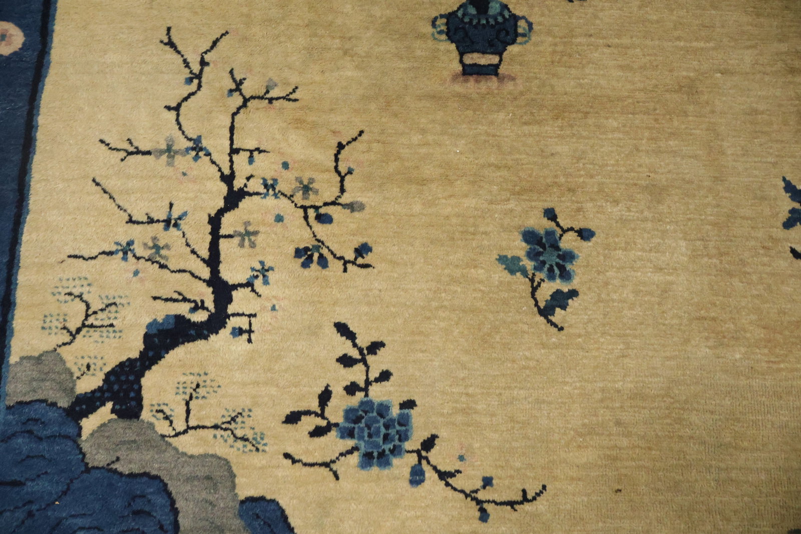 Old Wool Art Deco Chinese Area Rug 10x12 - 9
